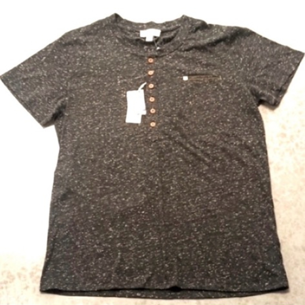 Diesel Charcoal Short Sleeve Henley